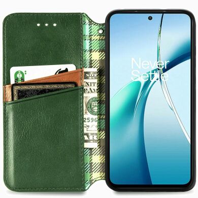 Чехол Deexe Rhombus Wallet для Samsung Galaxy S26 - Green