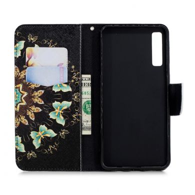 Чехол-книжка Deexe Color Wallet для Samsung Galaxy A7 2018 (A750) - Colorized Butterflies