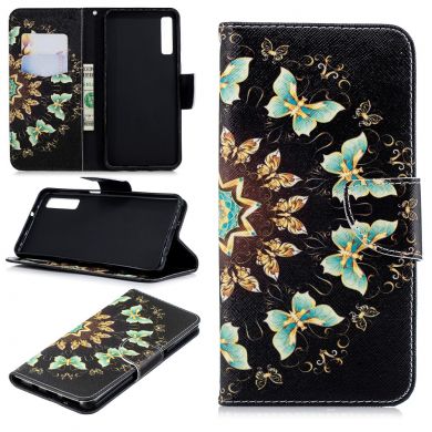 Чехол-книжка Deexe Color Wallet для Samsung Galaxy A7 2018 (A750) - Colorized Butterflies