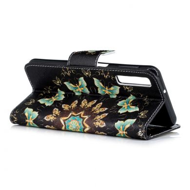 Чехол-книжка Deexe Color Wallet для Samsung Galaxy A7 2018 (A750) - Colorized Butterflies