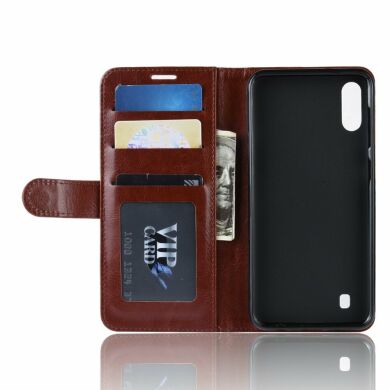 Чехол-книжка Deexe Wallet Style для Samsung Galaxy M10 (M105) - Brown