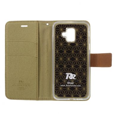 Чехол-книжка ROAR KOREA Cloth Texture для Samsung Galaxy A6 2018 (A600) - Khaki