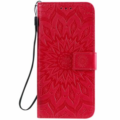 Чехол-книжка UniCase SunFlower Pattern для Samsung Galaxy A20s (A207) - Red