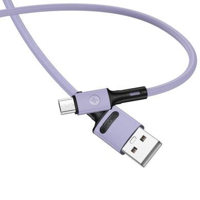 Дата-кабель USAMS US-SJ435 U52 USB to MicroUSB (2.1A, 1m) - Violet