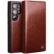 Кожаный чехол QIALINO Wallet Case для Samsung Galaxy S25 Ultra (S938) - Brown. Фото 1 из 7