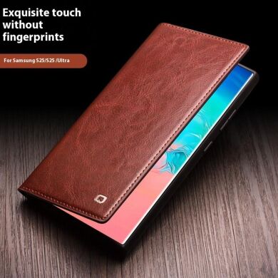 Кожаный чехол QIALINO Wallet Case для Samsung Galaxy S25 Ultra (S938) - Brown