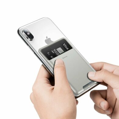 Портативний чохол для карт Baseus Back Stick Silicone Card Bag - Light Grey