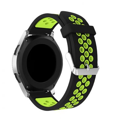 Ремешок Deexe Dual Color для Samsung Galaxy Watch 46mm / Watch 3 45mm / Gear S3 - Black / Green