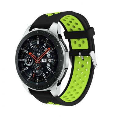 Ремешок Deexe Dual Color для Samsung Galaxy Watch 46mm / Watch 3 45mm / Gear S3 - Black / Green