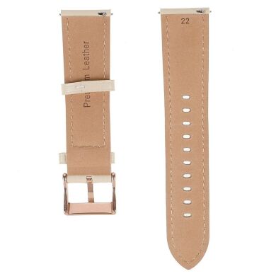 Ремінець Deexe Leather Strap для годинників з шириною кріплення 22мм - Beige
