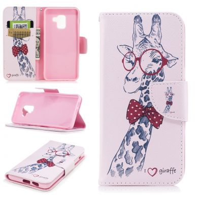 Чохол-книжка Deexe Color Wallet для Samsung Galaxy A8 2018 (A530) - Giraffe Pattern
