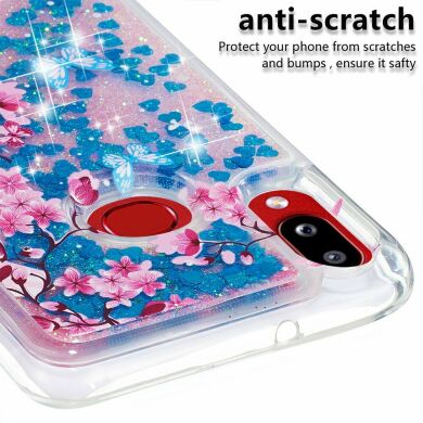 Силиконовая (TPU) накладка Deexe Fashion Glitter для Samsung Galaxy A10s (A107) - Blue/Peach Blossom