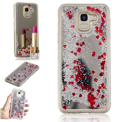 Силиконовая (TPU) накладка Deexe Fashion Glitter для Samsung Galaxy A6 2018 (A600) - Silver