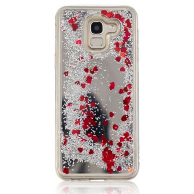 Силиконовая (TPU) накладка Deexe Fashion Glitter для Samsung Galaxy A6 2018 (A600) - Silver