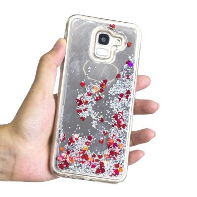 Силиконовая (TPU) накладка Deexe Fashion Glitter для Samsung Galaxy A6 2018 (A600) - Silver