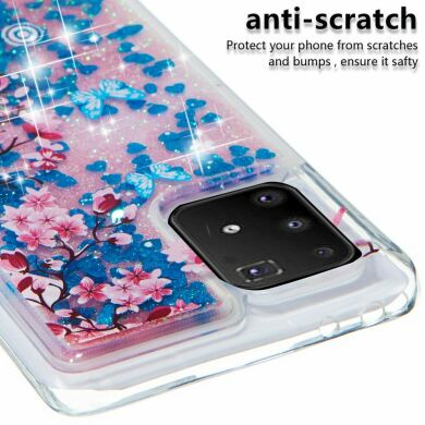 Силиконовый (TPU) чехол Deexe Fashion Glitter для Samsung Galaxy S10 Lite (G770) - Blue Flower