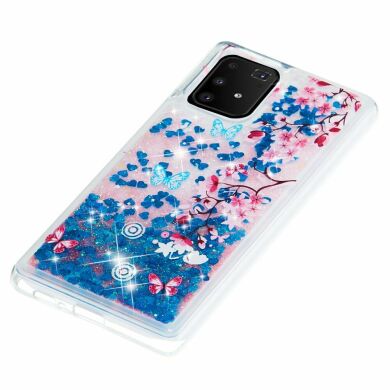 Силиконовый (TPU) чехол Deexe Fashion Glitter для Samsung Galaxy S10 Lite (G770) - Blue Flower