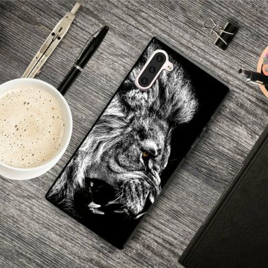Силиконовый (TPU) чехол Deexe Life Style для Samsung Galaxy Note 10 (N970) - Lion