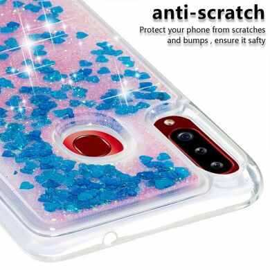 Силіконовий (TPU) чохол Deexe Liquid Glitter для Samsung Galaxy A20s (A207), Blue