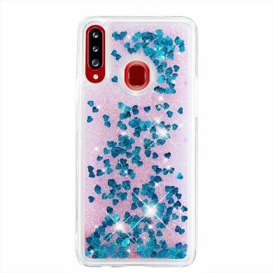 Силіконовий (TPU) чохол Deexe Liquid Glitter для Samsung Galaxy A20s (A207), Blue