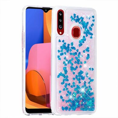 Силіконовий (TPU) чохол Deexe Liquid Glitter для Samsung Galaxy A20s (A207), Blue
