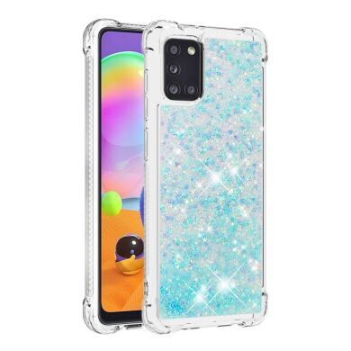 Силіконовий (TPU) чохол Deexe Liquid Glitter для Samsung Galaxy A31 (A315) - Baby Blue