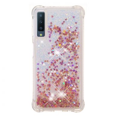 Силіконовий (TPU) чохол Deexe Liquid Glitter для Samsung Galaxy A7 2018 (A750) - Rose Gold