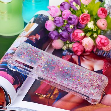 Силіконовий (TPU) чохол Deexe Liquid Glitter для Samsung Galaxy A7 2018 (A750) - Rose Gold