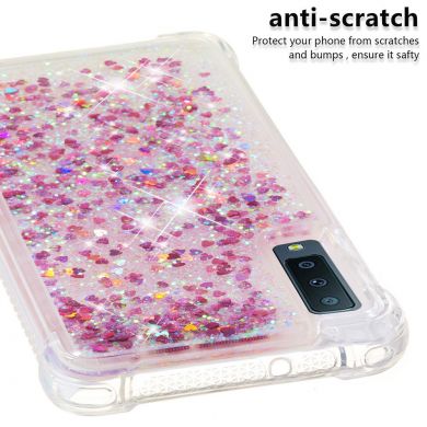 Силіконовий (TPU) чохол Deexe Liquid Glitter для Samsung Galaxy A7 2018 (A750) - Rose Gold