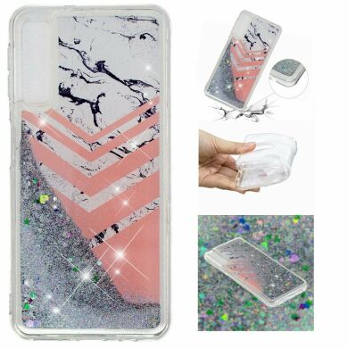 Силіконовий (TPU) чохол Deexe Liquid Glitter для Samsung Galaxy A70 (A705) - Marble Pattern