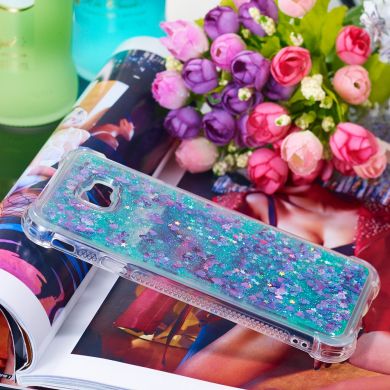 Силіконовий (TPU) чохол Deexe Liquid Glitter для Samsung Galaxy J4+ (J415), Green