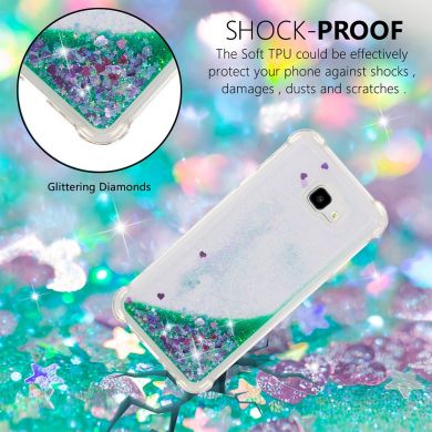 Силіконовий (TPU) чохол Deexe Liquid Glitter для Samsung Galaxy J4+ (J415), Green