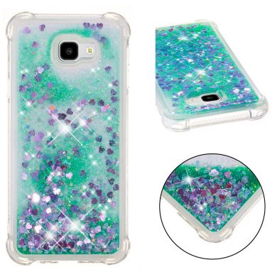 Силіконовий (TPU) чохол Deexe Liquid Glitter для Samsung Galaxy J4+ (J415), Green