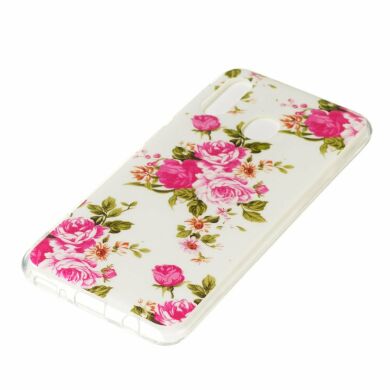 Силиконовый (TPU) чехол Deexe LumiCase для Samsung Galaxy A20e - Vivid Flowers