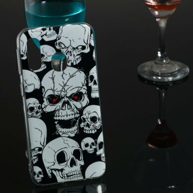 Силіконовий (TPU) чохол Deexe LumiCase для Samsung Galaxy A40 (А405) - Cool Skulls