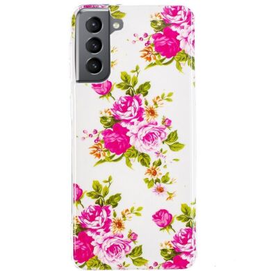 Силиконовый (TPU) чехол Deexe LumiCase для Samsung Galaxy S21 FE (G990) - Roses