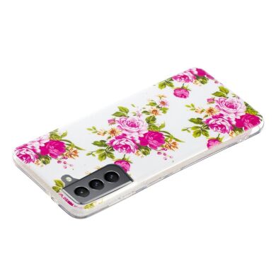 Силиконовый (TPU) чехол Deexe LumiCase для Samsung Galaxy S21 FE (G990) - Roses