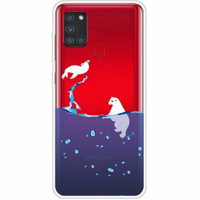 Силиконовый (TPU) чехол Deexe Pretty Glossy для Samsung Galaxy A21s (A217) - Polar Bear