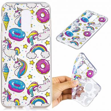 Силиконовый (TPU) чехол Deexe Pretty Glossy для Samsung Galaxy A6+ 2018 (A605) - Doughnuts and Unicorns