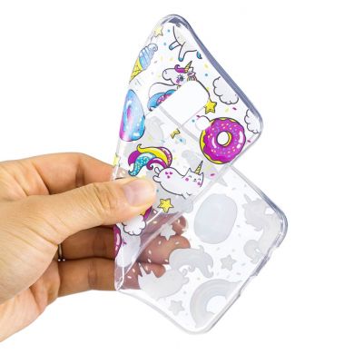 Силиконовый (TPU) чехол Deexe Pretty Glossy для Samsung Galaxy A6+ 2018 (A605) - Doughnuts and Unicorns