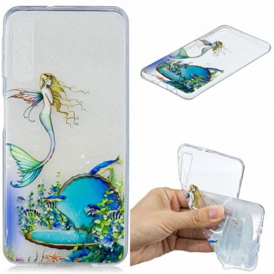 Силиконовый (TPU) чехол Deexe Pretty Glossy для Samsung Galaxy A7 2018 (A750) - Mermaid