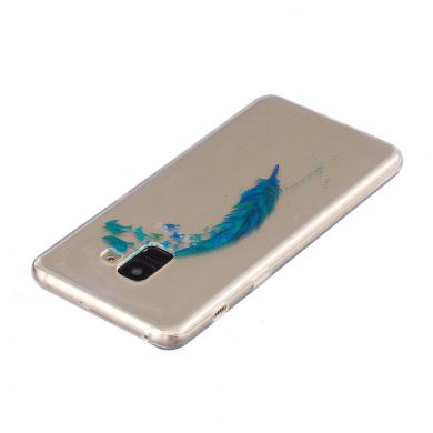 Силиконовый (TPU) чехол Deexe Pretty Glossy для Samsung Galaxy A8+ (A730) - Feather