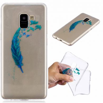 Силиконовый (TPU) чехол Deexe Pretty Glossy для Samsung Galaxy A8+ (A730) - Feather