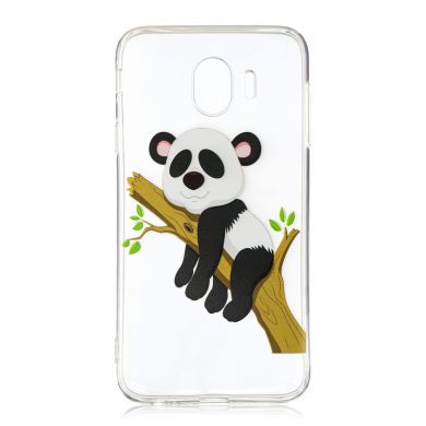 Силиконовый (TPU) чехол Deexe Pretty Glossy для Samsung Galaxy J4 2018 (J400) - Panda Climbing Tree
