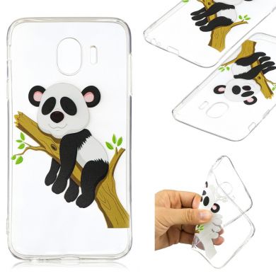 Силиконовый (TPU) чехол Deexe Pretty Glossy для Samsung Galaxy J4 2018 (J400) - Panda Climbing Tree