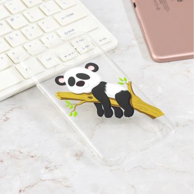Силиконовый (TPU) чехол Deexe Pretty Glossy для Samsung Galaxy J4 2018 (J400) - Panda Climbing Tree