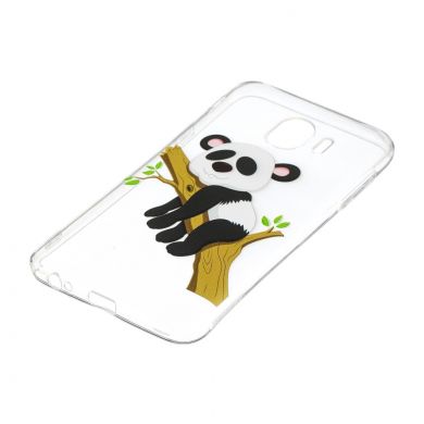 Силиконовый (TPU) чехол Deexe Pretty Glossy для Samsung Galaxy J4 2018 (J400) - Panda Climbing Tree