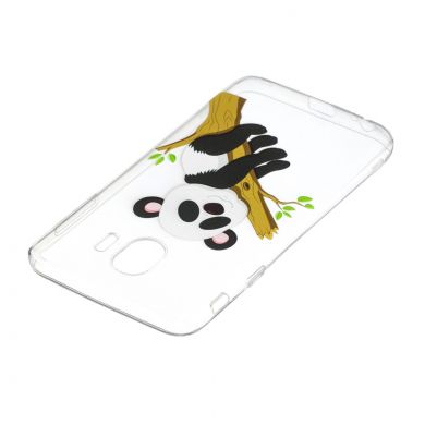 Силиконовый (TPU) чехол Deexe Pretty Glossy для Samsung Galaxy J4 2018 (J400) - Panda Climbing Tree