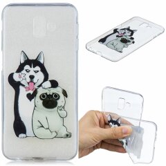 Силіконовий (TPU) чохол Deexe Pretty Glossy для Samsung Galaxy J6+ (J610) - Adorable Dogs