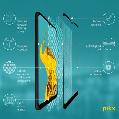Защитное стекло Piko Full Glue для Samsung Galaxy A03s (A037) - Black